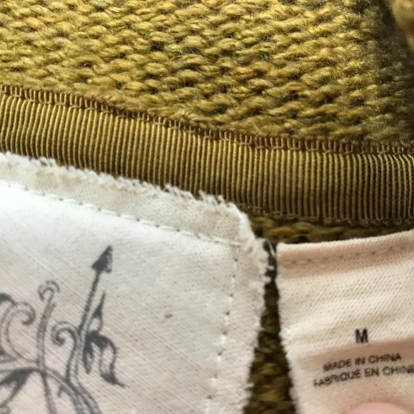 ANTHROPOLOGIE Angel of the North Turtleneck Cowl Neck Sweater Olive Green Brown.